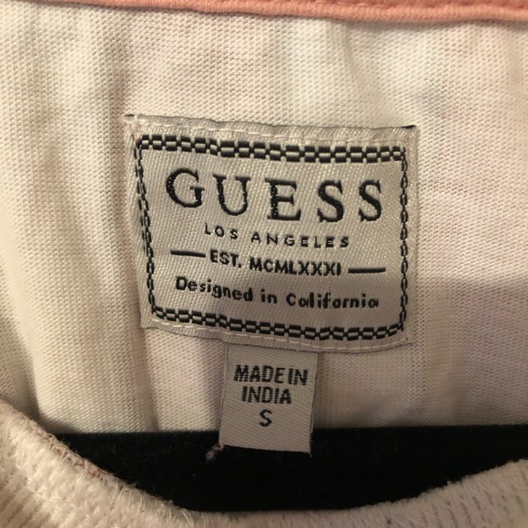 Guess pink and white stripped long sleeve size small - Picture 4 of 7